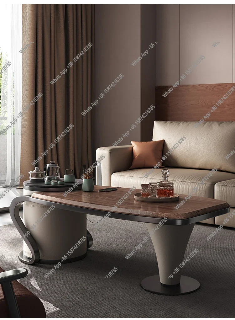 S North American Walnut Kung Fu Coffee Table Tea Table Integrated Living Room Solid Wood Light Luxury Small Bubble Tea Table