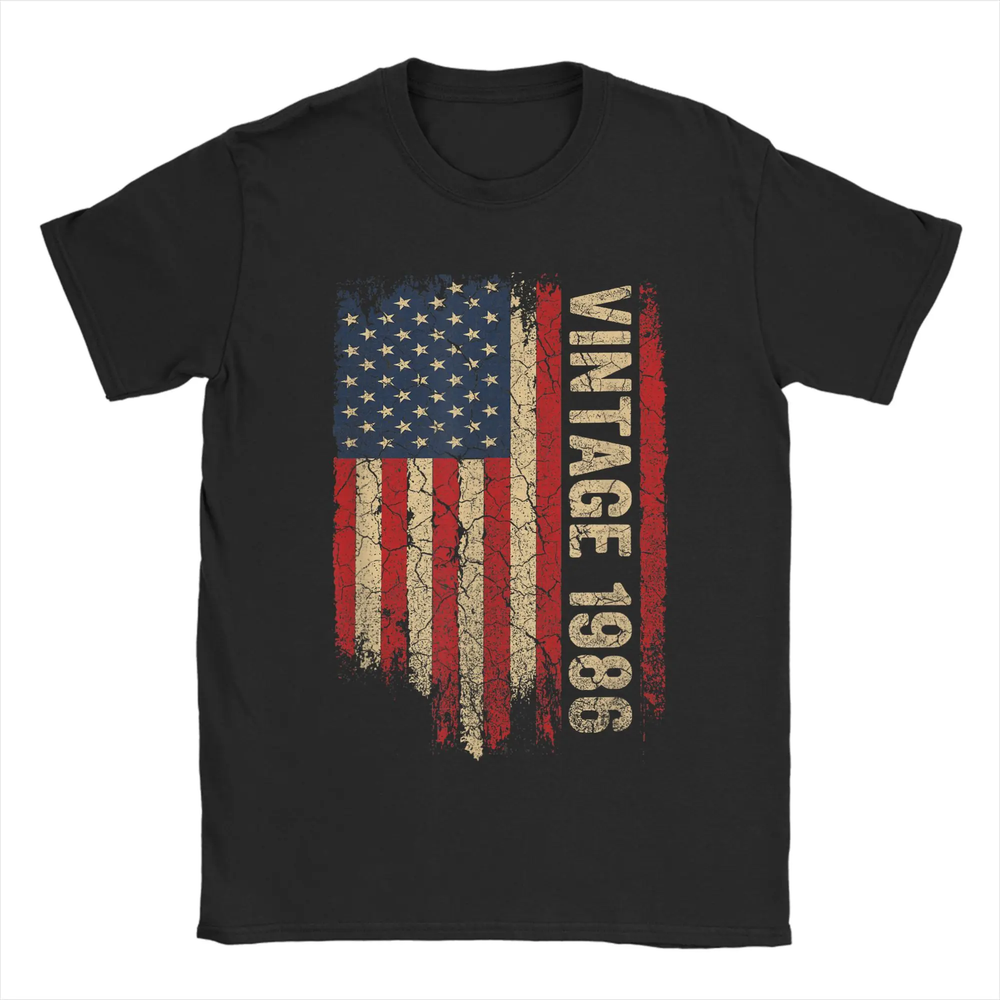 

Retro T-Shirt Beach Vintage Made In 1986 American Flag 40th Birthday Gifts Trendy T Shirts Cotton Tshirt Men Retro Top Tees