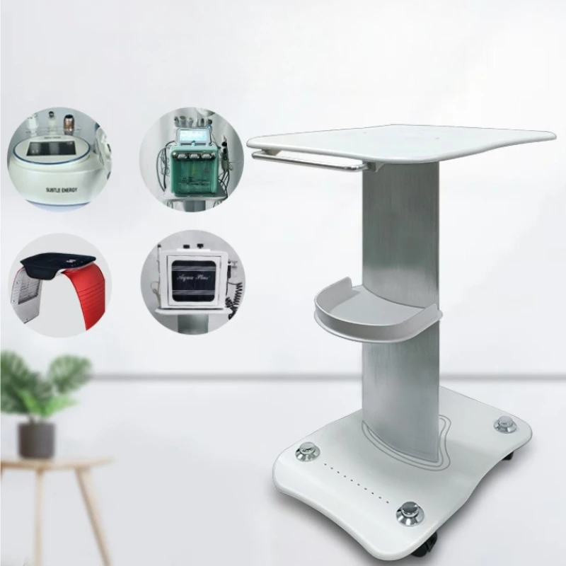 

Beauty Desktop Instrument Aluminum Alloy Small Cart Small Bubble Tool Cart Mobile Storage Rack Portable Product Display Base