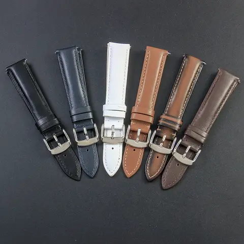 Elastische, bequeme Uhrenarmbänder aus echtem Rindsleder für Fossil Burberry Casio-Serie, universelles wasserdichtes Armband 14 16 18 20 mm