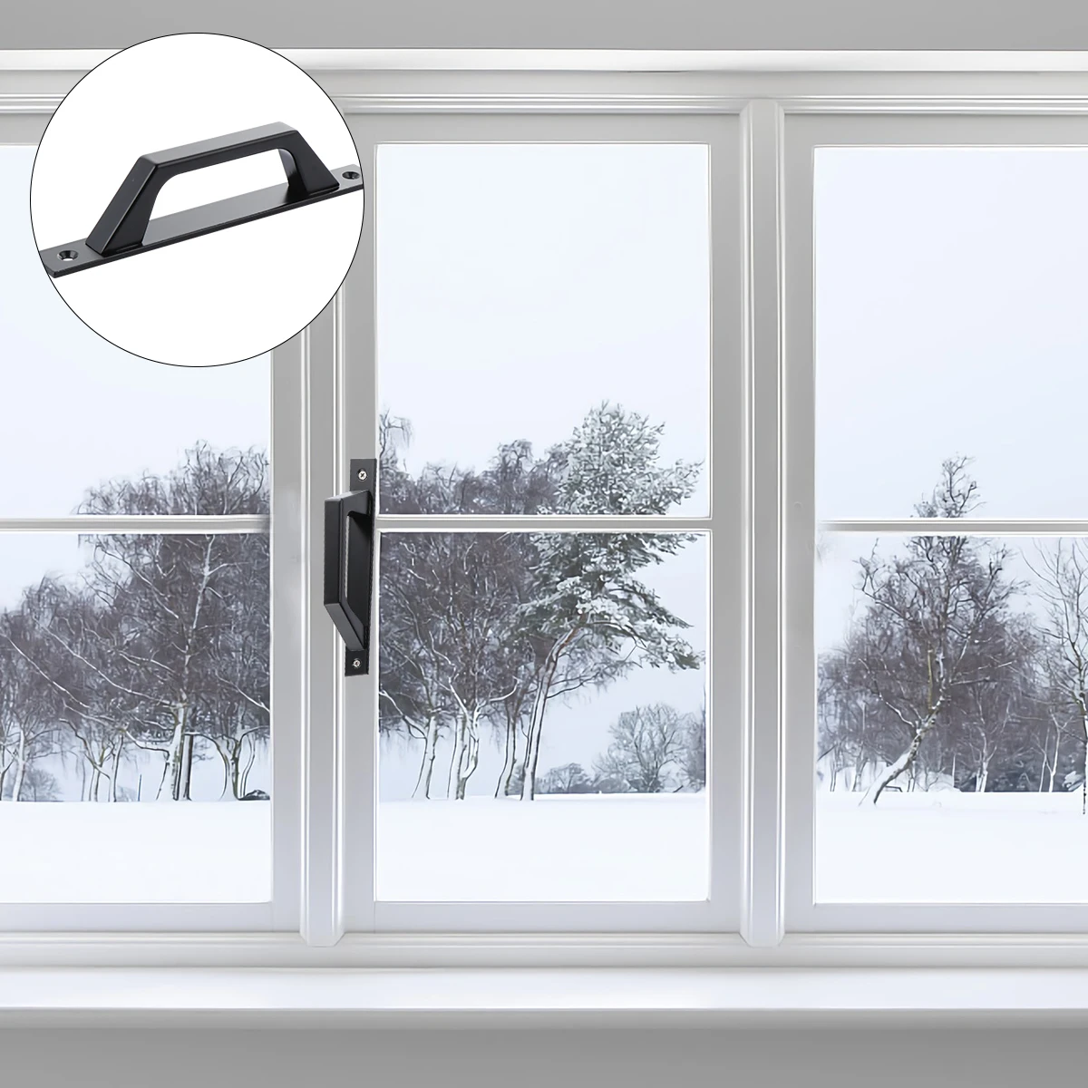 

Black Alloy Door Handle for Wood Metal Garage Barn French Doors Bathroom Hanging Rod Industrial Style Heavy Duty Pull