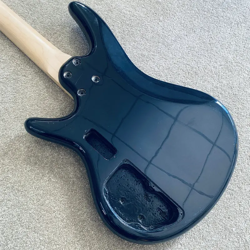 CN327CB327 Black Color Active Jazz Bass Semi Finishing DIY Bass Kits Body with Neck 4 Strings One set for DIY Replace Damages