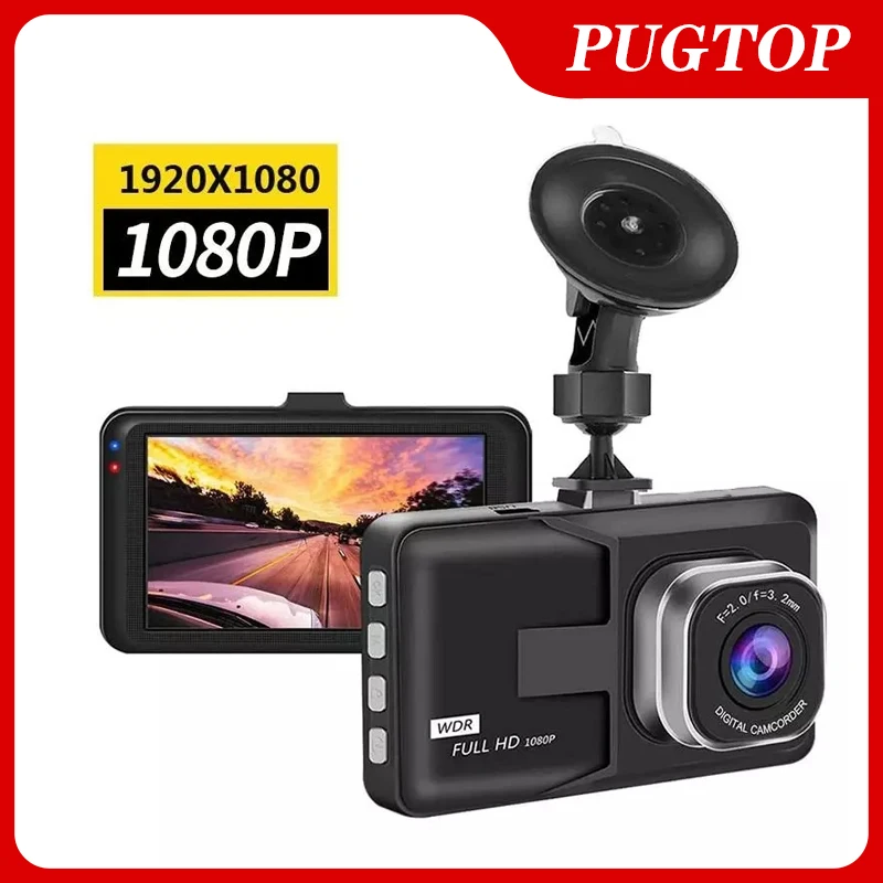 

PUGTOP 3 Inch Wide Angle Video Recorder Dash Cam 720P 1080P Car Car Loop Dashcam Camera Night Vision DVR Recorders Recording