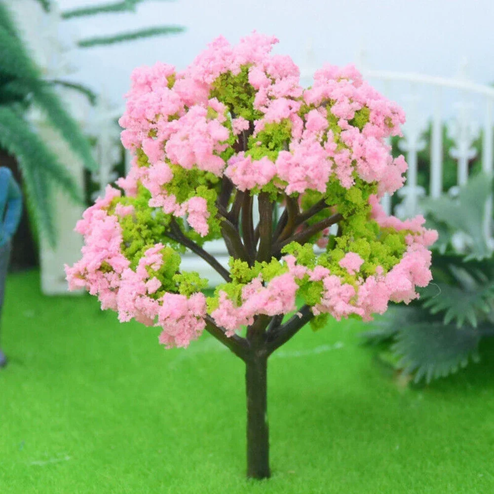 10 peças 1:100 4cm plástico artificial em miniatura flor árvore cenário ferrovia decoração construção paisagem modelo acessórios