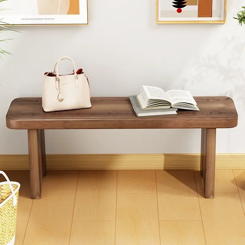 Solid Wood Long Bench Dining Stool Chair Home Nordic Shoe Changing Bench End of Bed Minimalist Creative Dining Wooden Bench New