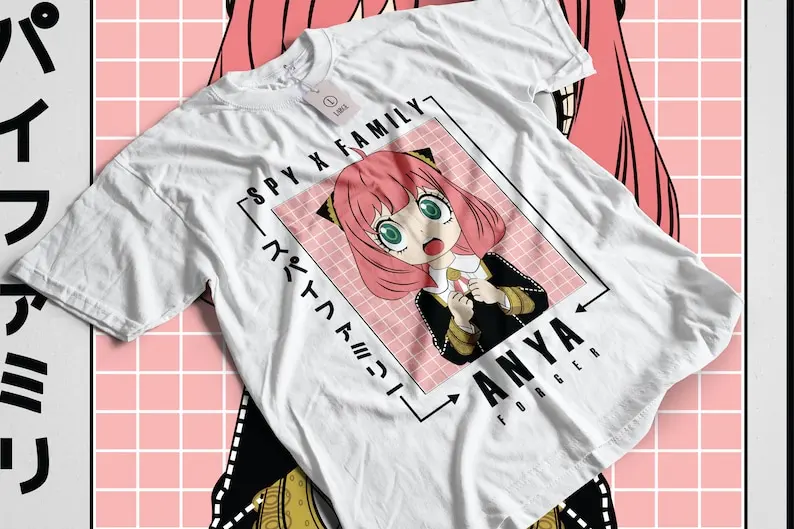 Anya SPY X Family Merch Camiseta de Manga estampada, Anime Vintage, especial, Unisex