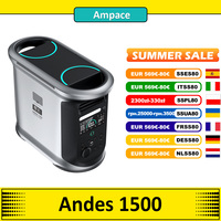 Ampace Andes 1500 Portable Power Station, 2400W Solar Generator, 13 Output Ports, 1462Wh LiFePO4 Capacity, Full Charge in 55min