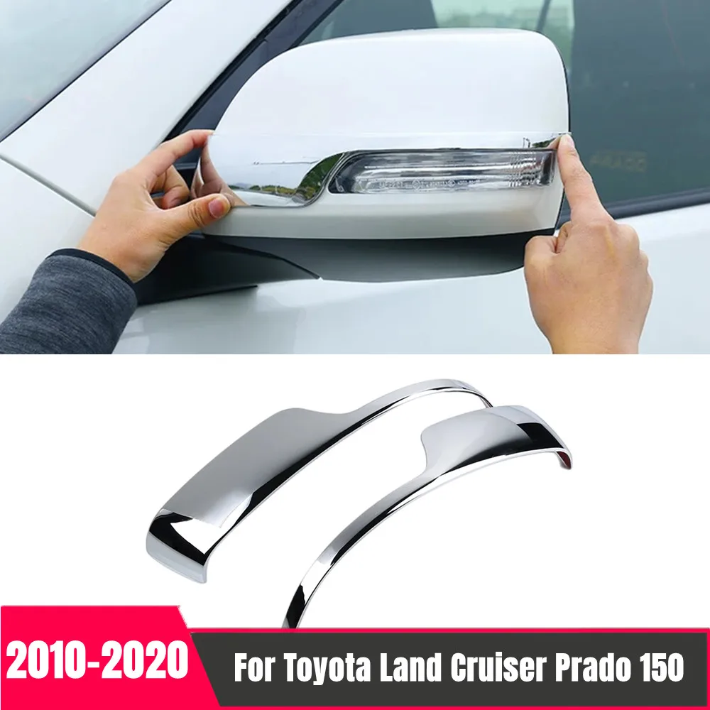 

ABS Chrome Car Rearview Mirrors Cover Trim Strip Sticker For Toyota Land Cruiser Prado 150 2010-2017 2018 2019 2020 Accessories