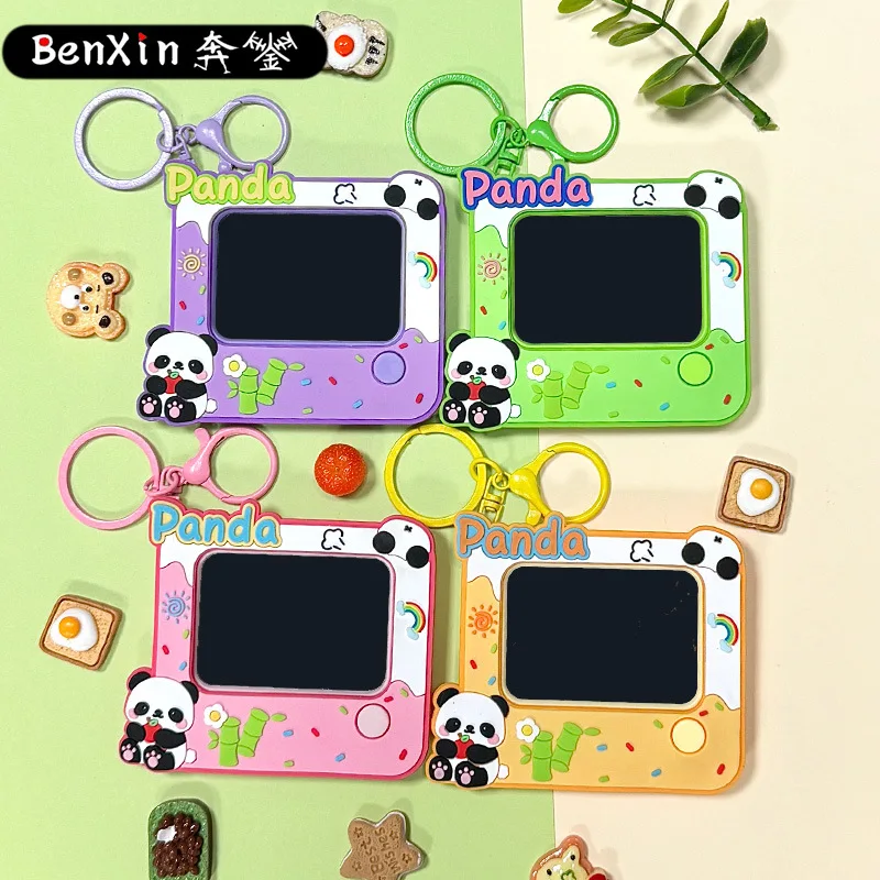 민소 팬더 그래피티 드로잉 보드, 열쇠고리, 책가방 펜던트, 귀여운 커플, 자동차 열쇠고리 펜던트, 고급 선물