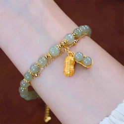 Double Layer Women's Imitation Jade Beaded Bracelet Jewelry Girls Wedding Party Korean Jewelry Gift