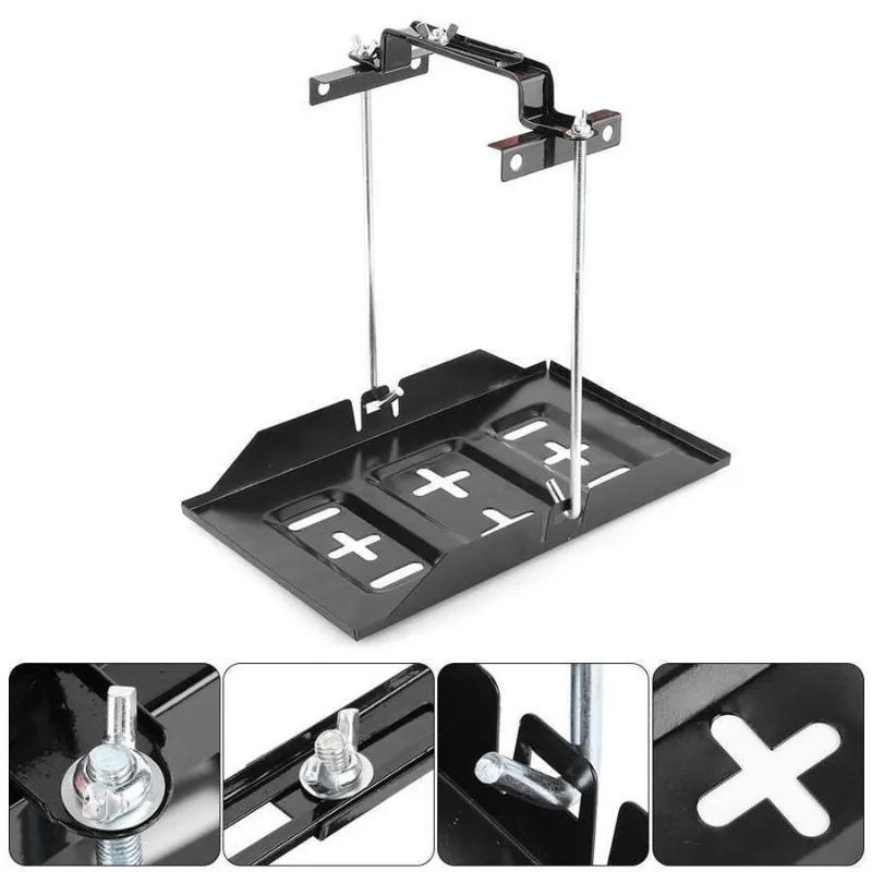 

Universal 27cm Battery Tray Bracket Storage Battery Holder Tray Mount Hold Down Clamp Bracket Kit Car Accessory for Auto SUV