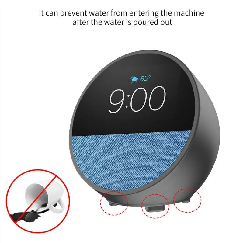 dla Amazon Echo Spot ​   Etui na inteligentny głośnik 2024. Silikonowa osłona ochronna. Ochrona przed upadkiem. Pyłoszczelna