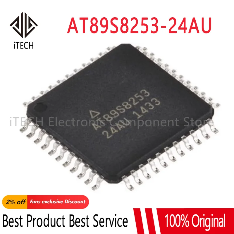 

2-5PCS AT89S8253-24AU AT89S8253 Qfp448-bit 51 microcontroller, brand new original product