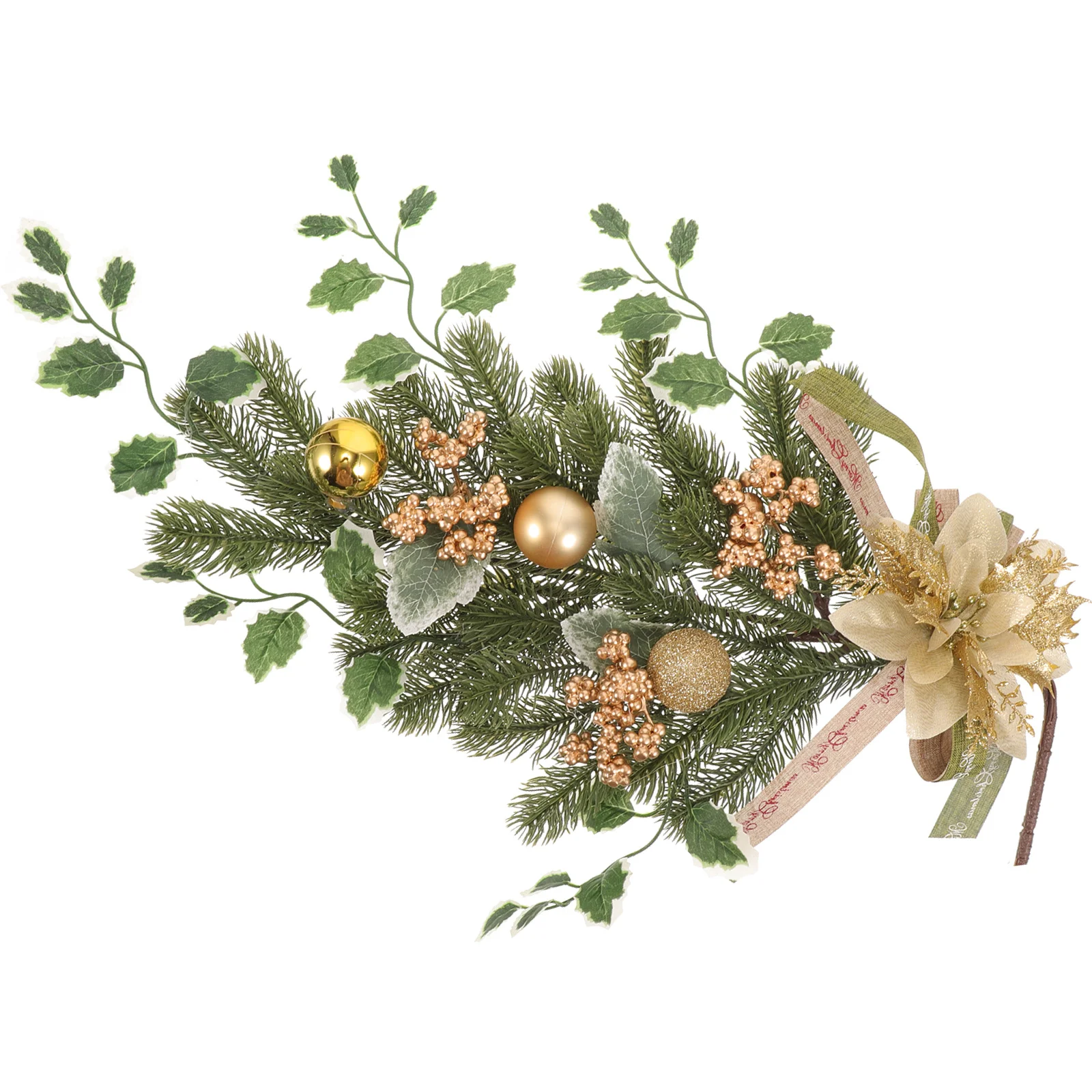 

Christmas Teardrop Swag Gold Sturdy Door Hanging Decoration Xmas Front Door Wreath Christmas Wall Pendant Garland Holiday Decor