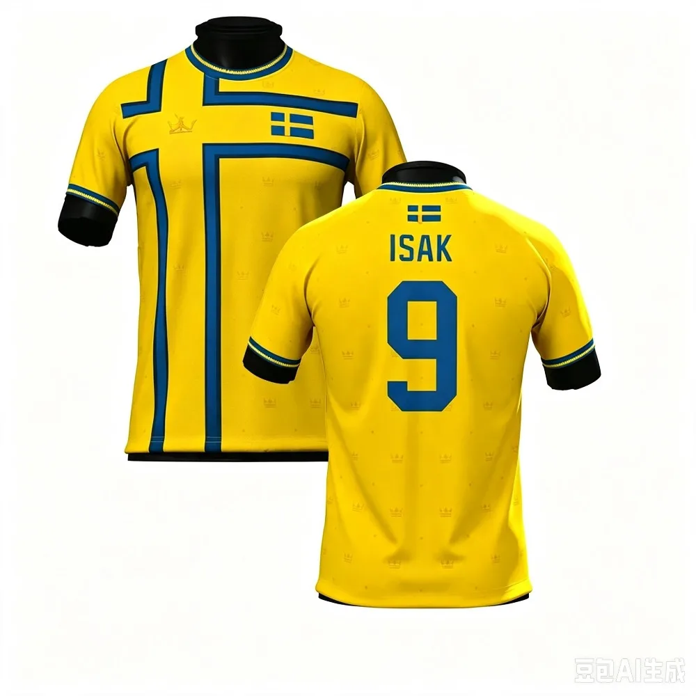 Sweden Football Jersey Isak 9 Special Edition Quick Dry Breathable Polyester Outdoor Training Tee Men Women Summer Casual Top