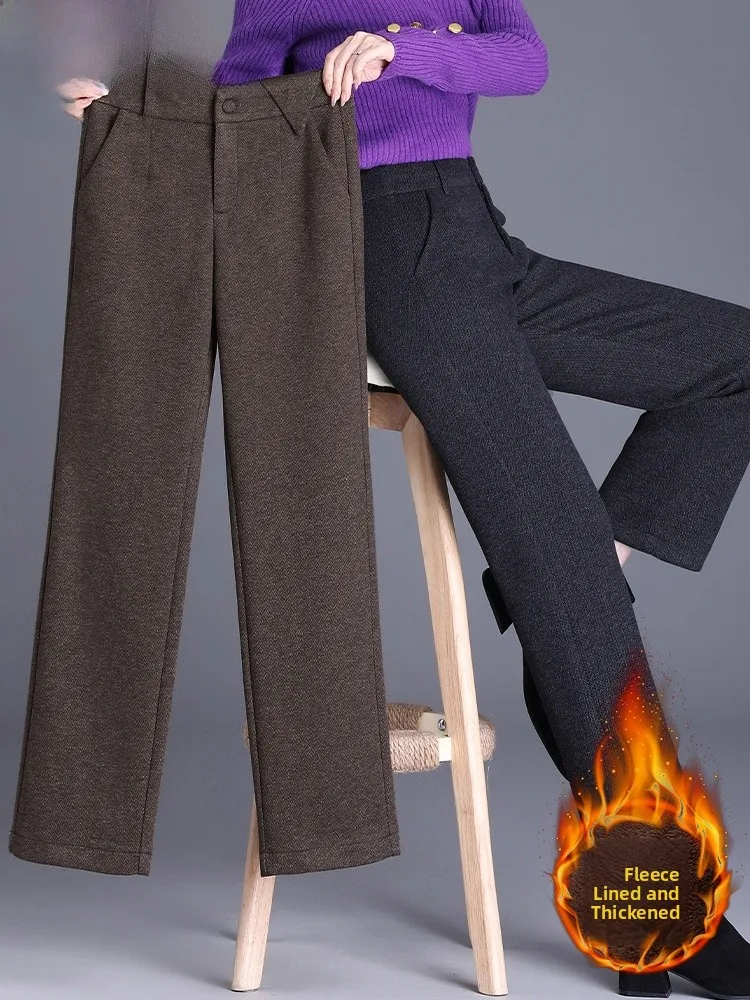 

Fall Winter Woolen Pants for orter Women Casual Straight Leggings Slimming Long Trousers for Middle-Aged And ly Ladies