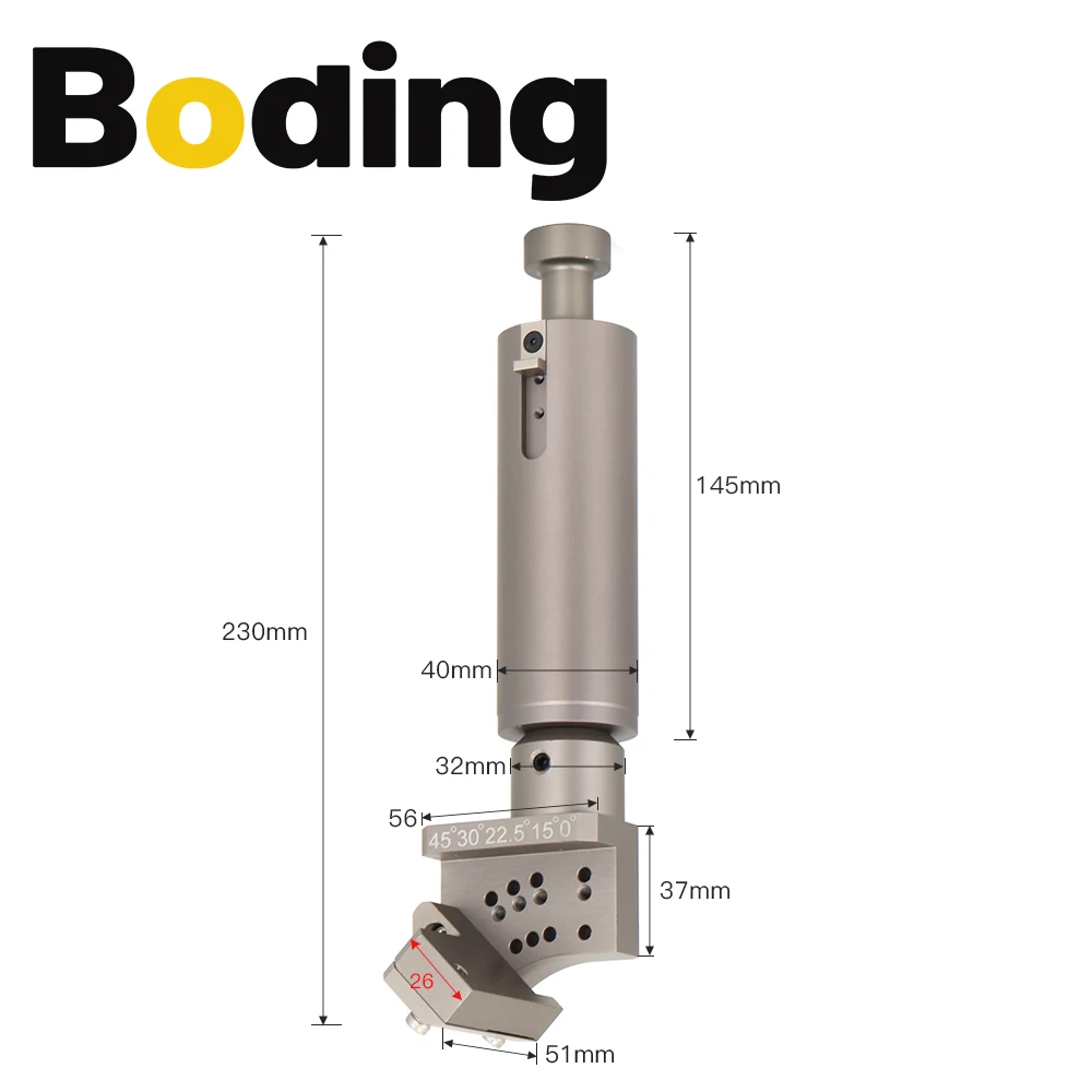 BODING Schuine meshoek 0-45 °   Snijdikte 6 mm 13 mm voor het snijden van golfkarton Honingraatbord Schuimkern Zacht glas