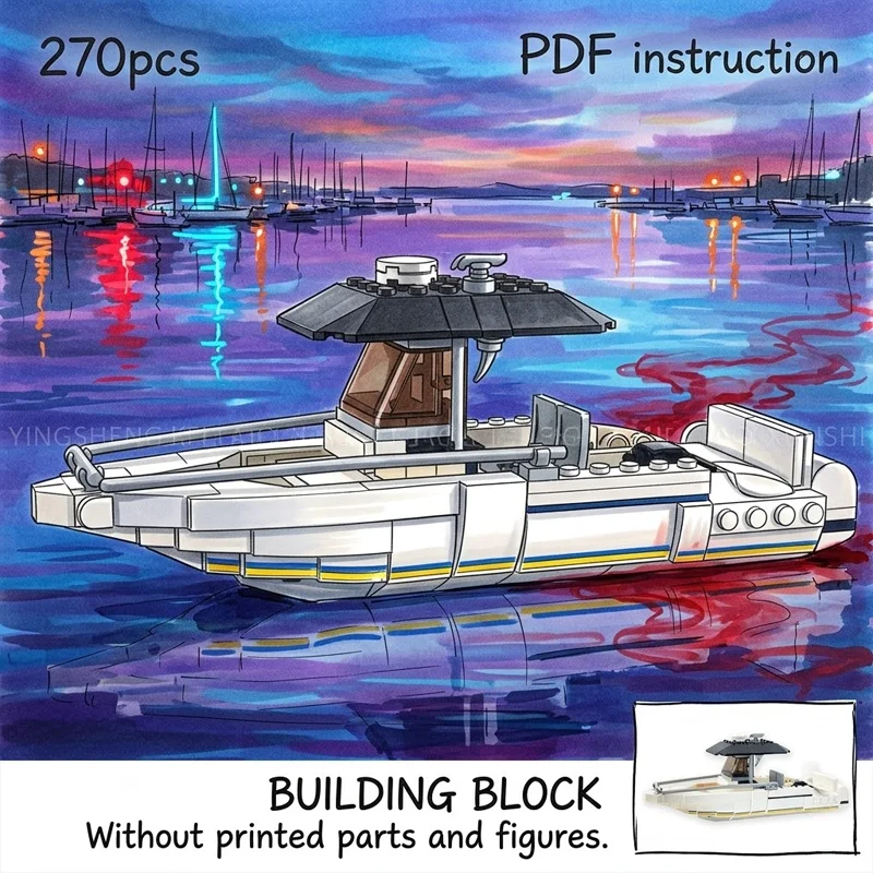 

Brick Toy Adult Collectible MOC Slice Life Boat Building Blocks Classic TV Show Dexter Miami Crime Scene Ship Display Model