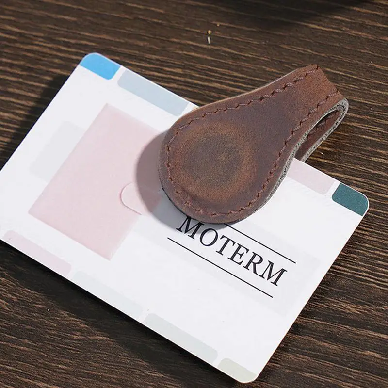 Leather Bookmark Magnetic Retro Leather Magnetic Bookmark Clip Non-Slip Book Marker Clip Corner Page Bookmark Handmade