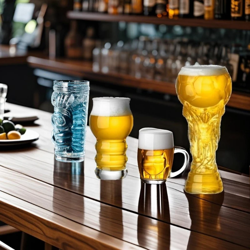

Hawaiian Ghost Face Tiki Clown Cup Pint Glass Glass Football up Beer Mug for Pub Bar Beer Cocktail Trendy Exotic Drinkware