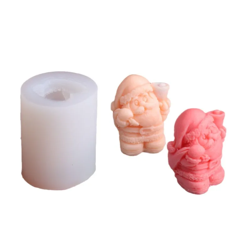 سانتا كلوز شمعة معطرة قالب من السيليكون لتقوم بها بنفسك قالب الصابون هدية عيد الميلاد تمثال اليدوية الحرفية عطلة هدايا الحفلات