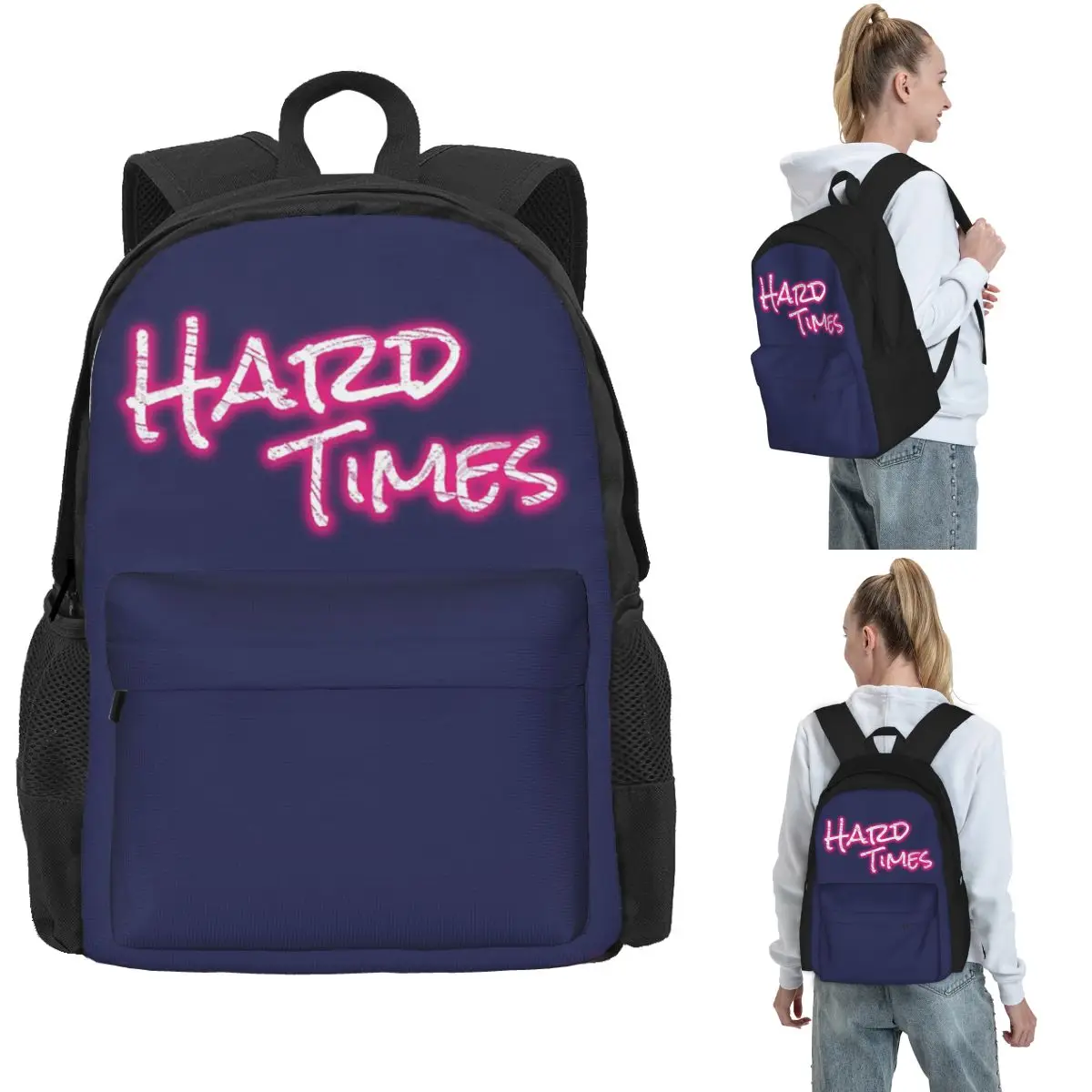 

Hard Times Backpack Hot Sale Daypack Large Capacity Children BookBag School Bag Shoulder Bags for Men Women