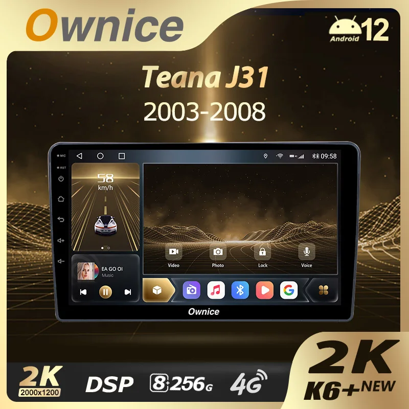 

Ownice K6+ 2K 8+256G 9.5 for Nissan Teana J31 2003 - 2008 Car Radio Multimedia Video Player Stereo GPS Android 12 No 2din 2 Din