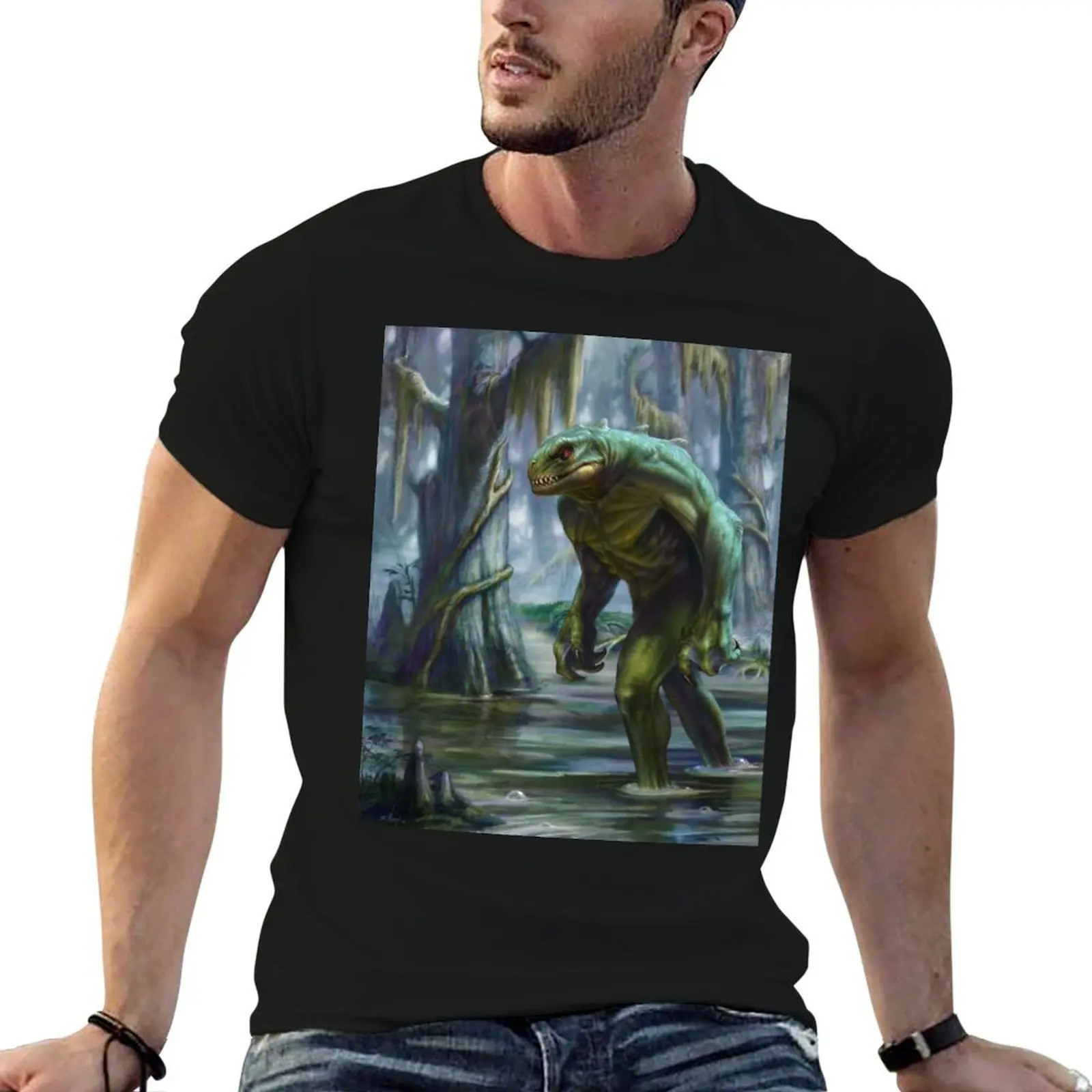 Camiseta Lizardman of Scape Ore Swamp, camisetas divertidas para hombre, camisetas gráficas de diseñador para hombre, camiseta
