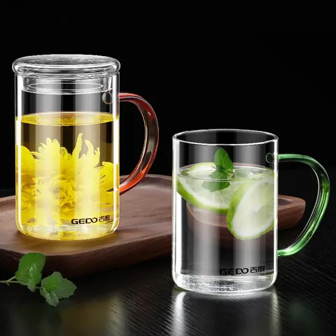 LFGB Certificated Sanitary High-borosilicate Glass Tea Cup Ultra Hard Fall Resistant Beer Mug Heat Proof Coffee Milk Cup