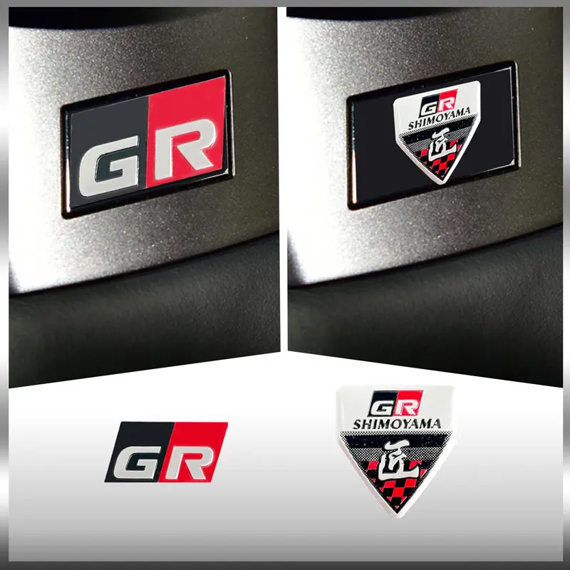 3D Aluminum Car Styling GR Sport/GR Gazoo Racing Emblem Auto Body Trunk Sticker For Toyota C-HR RAV4 YARiS Prius Harrier Corolla