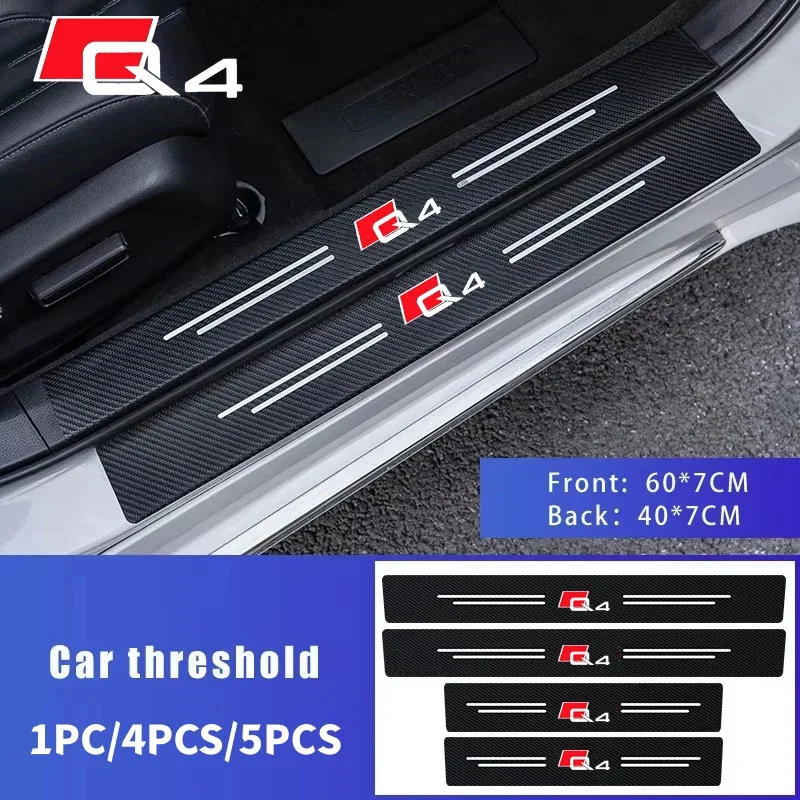 Car Sticker Protector Strip Door Sill Waterproof Protect Film ​For Audi Q4 Logo Rear Trunk Door Pedal Bumper Strips Accessories
