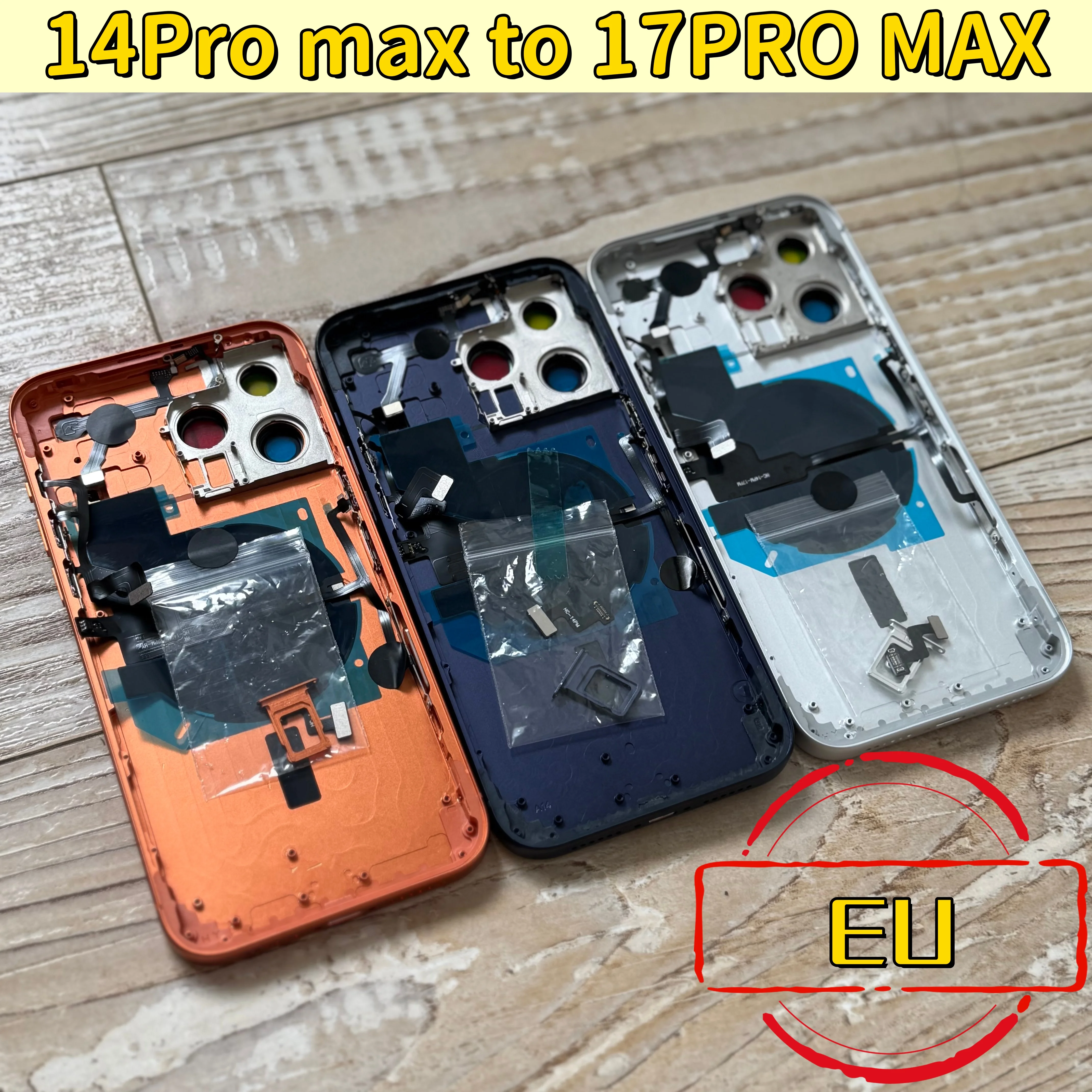 1PCS Modified Back Glass Battery Cover Mid Frame Housing For iPhone 14pro max Convert to 18Pro Max 18PRO DIY