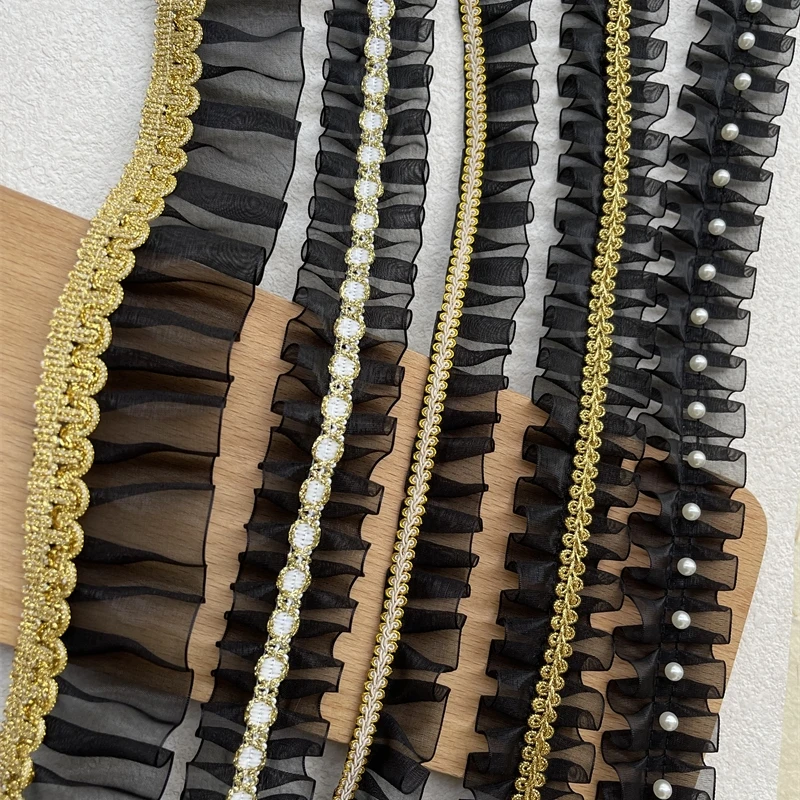 

Новая вышивка, белое, черное золото, органза, кружевная ткань, отделка, лента, сделай сам, швейная аппликация, воротник, бахрома, гипюр, свадебный декор