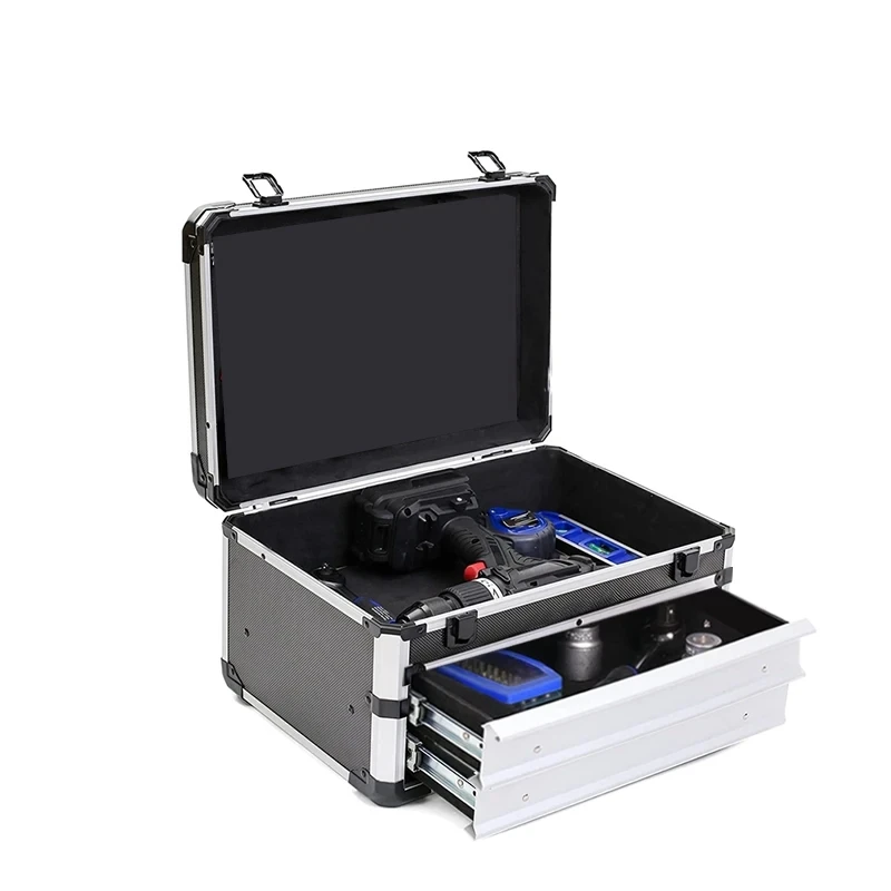 Aluminum Case Tool Box With Drawers Portable Multi Tool Storage Case For tools Electric Suitcase Equipment Tools Organizer Box