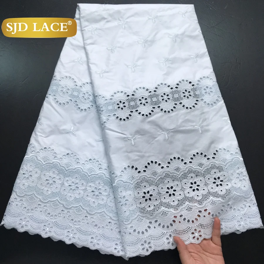 

SJD LACE Swiss Voile Latest African Cotton Lace Fabrics 2025 Dubai 5 Yards African Nigerian Cotton Lace for Sewing Dresses 4271