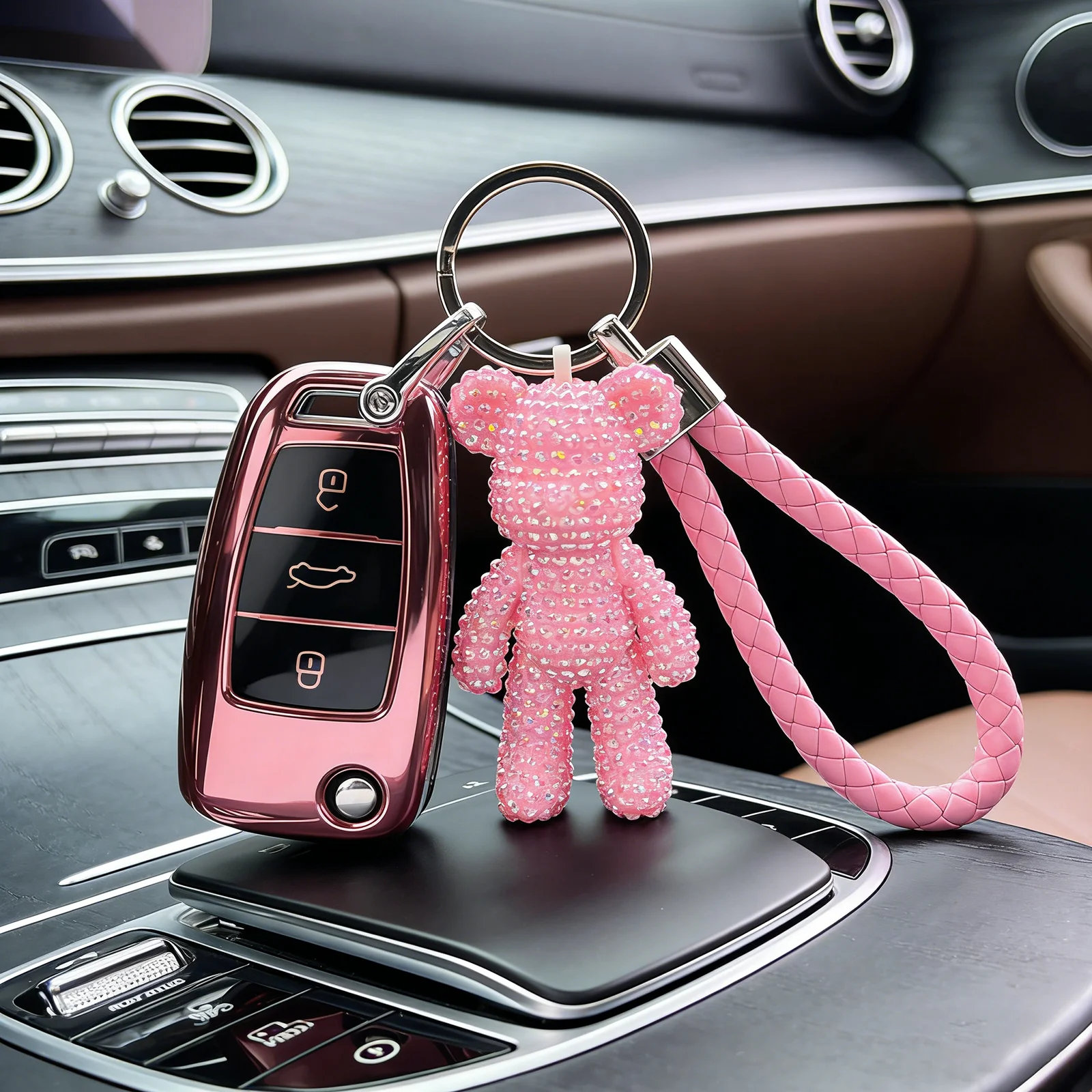 

Bear Diamond Painting Ornament DIY Cute Bag Pendant Decorative Charm Kids Gift Souvenirs Rhinestone Studded Keychain