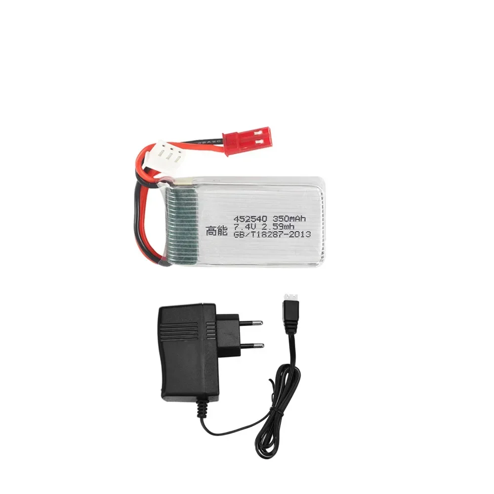 7.4v 350mAh 15C Lipo Battery with Charger for KINGKONG 90GT X401H MJX X402 RC Mini FPV Drone Quadcopter Spare Parts JST Plug