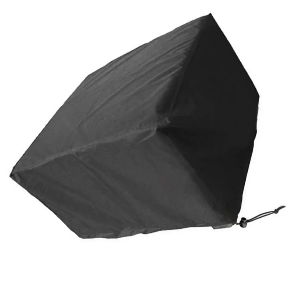 210D Oxford Outdoor Cover Waterproof Square Design for Patio Tables For Chairs Drawstring Bottom Black 120x120x74cm