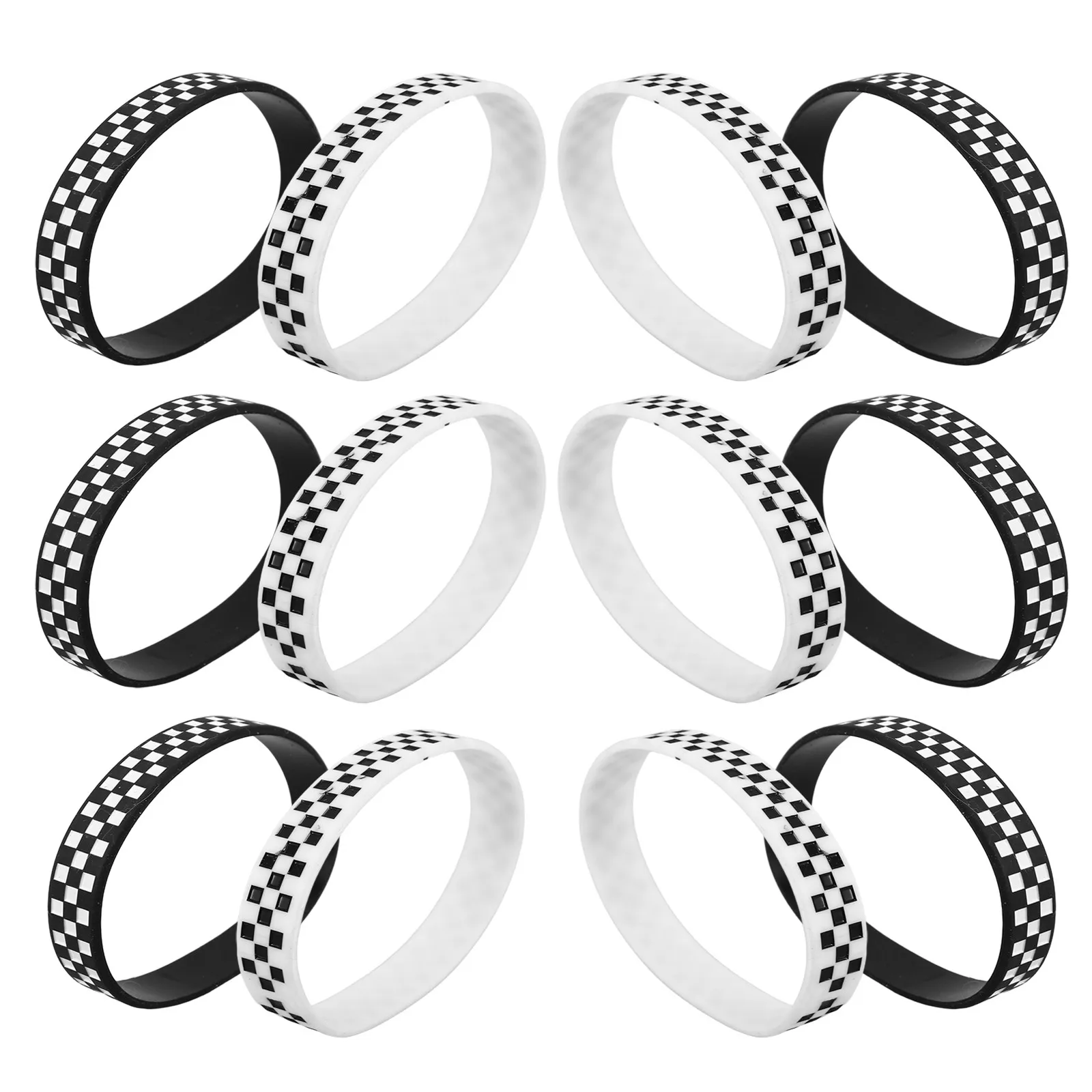 12 Pcs Concert Wristbands Checkered Bracelet Theme Party Carnival Bracelets Event Fans Accessory Decorative
