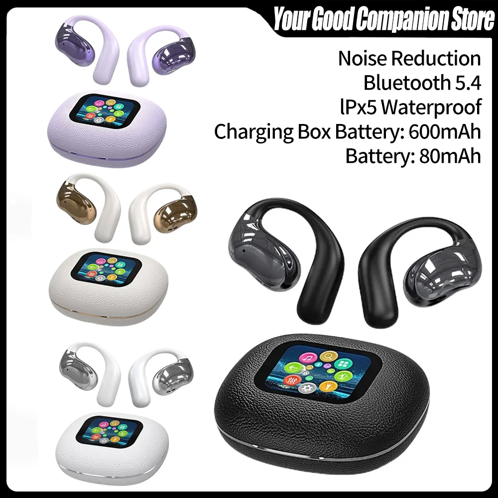 Auriculares TWS con Bluetooth 5.4, Traducción, Reducción de Ruido Inteligente con IA, Pantalla Táctil Multifunción, Auriculares Traductores