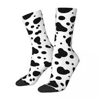 Happy Funny Male Men Socks Casual Cow Stria Cow Pattern Sock Skateboard Women's Novelty Street Style Socks Winter