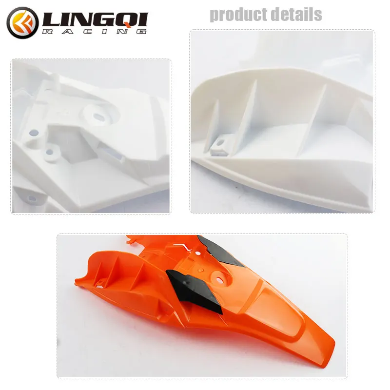 Lengqi-Dirt Pit Bike Traseiro Corpo de guarda-lamas, Capa de carenagem, Peças plásticas Fender para motocicleta chinesa Husqvarna 50