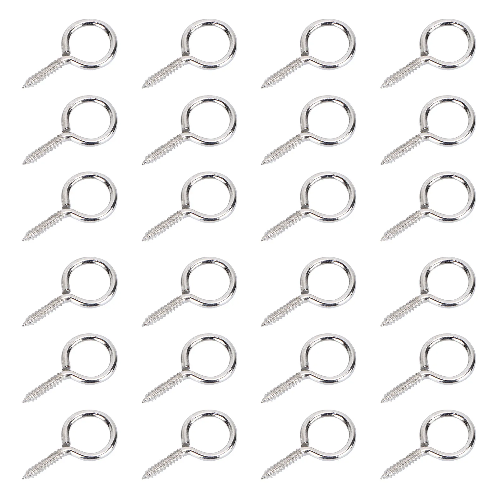 36Pcs Sheep Eye Screw 26Mm Threaded Hook Silver Self-Tapping Easy Install Hanging Hooks for Plants Bulbs Cups Keys