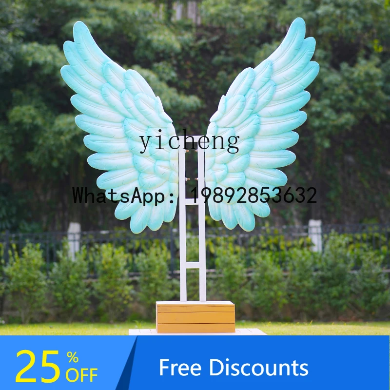 

LYY Angel Wings Ornament Scenic Playground Decoration Outdoor Wings Sculpture Ornament