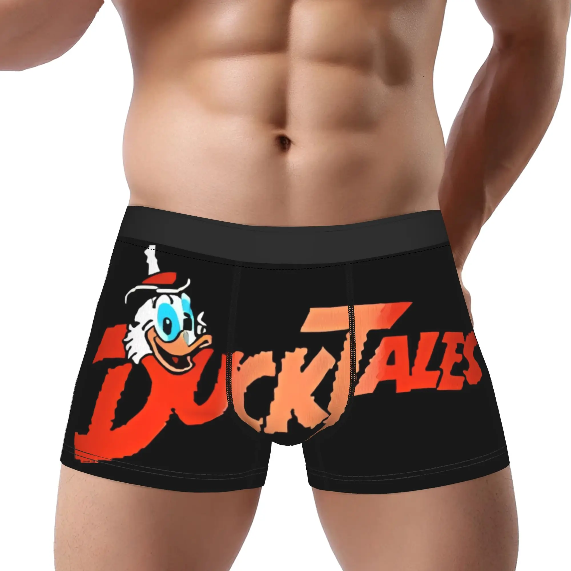 

Red DuckTales Underpants Homme Panties Male Underwear Comfortable Shorts Boxer Briefs