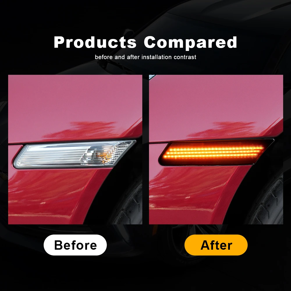 For Porsche 911 997 987 Cayman Boxster Carrera Targa Turbo 2005-2012 Dynamic Turn Signal LED Side Marker Light Fender Lamps