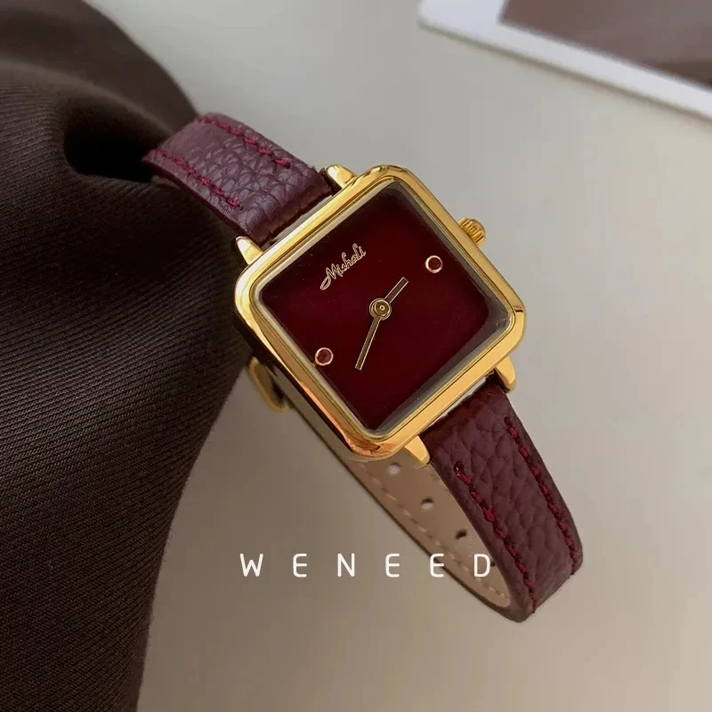 Echt Kinder 2025,età damescadeau, rood retro dameshorloge, klein luxe кварц horloge