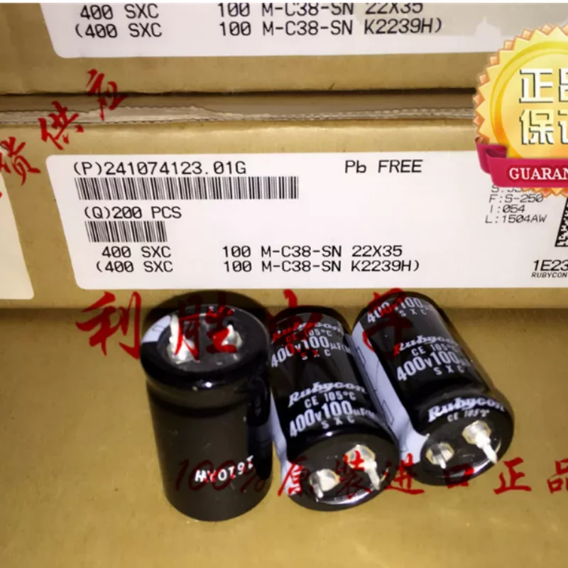 10PCS-100PCS 100UF 400V Japanese Ruby RUBYCON Electrolytic Capacitor 400V100UF 22X35 SXC