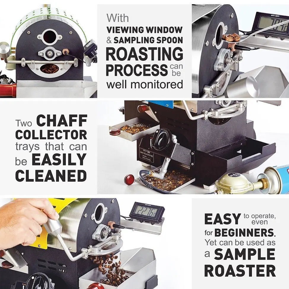 Home 110 V Pot Industrial 300kg 1kg Gas 300g Bk-300 Bean Air Roasters Automatic Beans Machine 100g Coffee Roaster