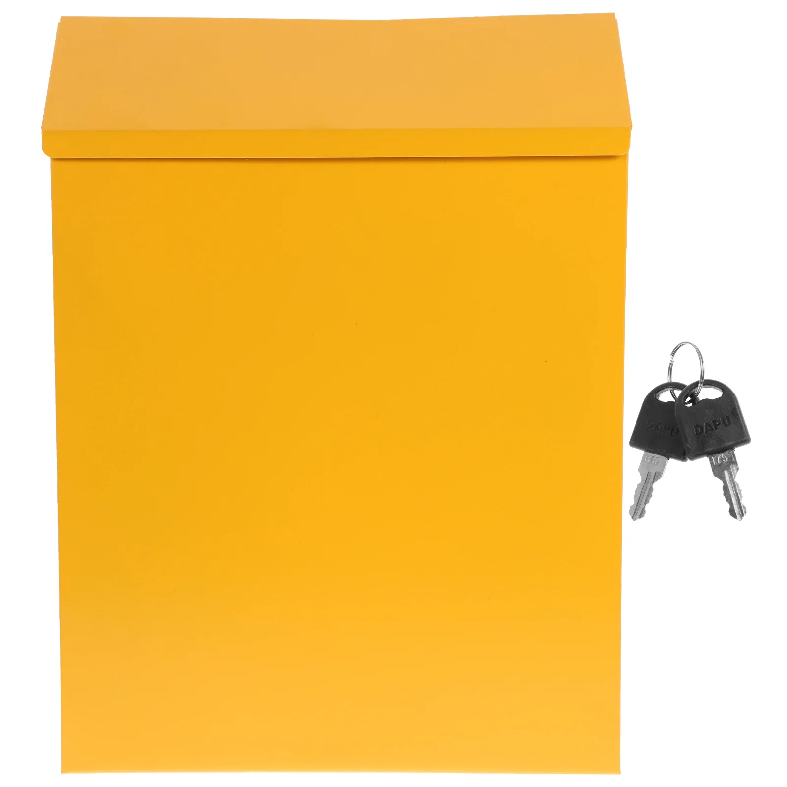 

1pc Wall Letter Large Capacity Mailbox Vertical Yellow Suggestion Case Mount Iron Box Office Use Safe Quality Box